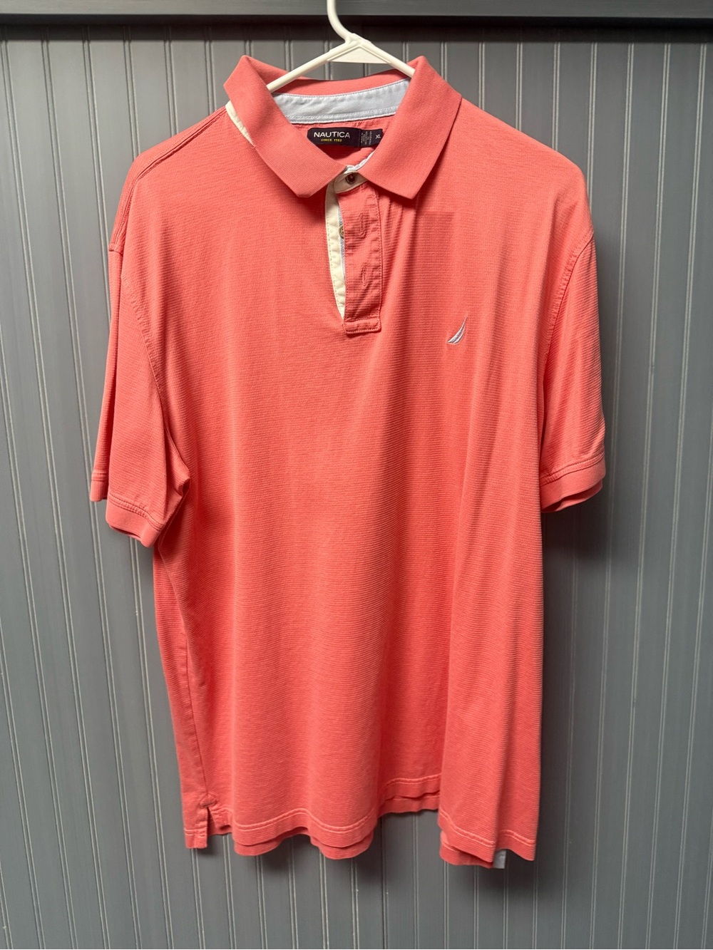 Nautica Men's Coral-Orange Polo Shirt